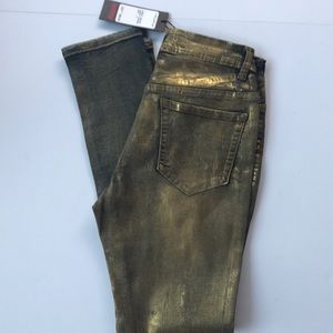 Mystiq Denim Womens/juniors gold metallic jeans